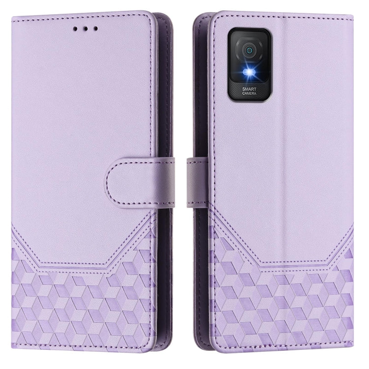 For TCL 403 Honeycomb Embossing RFID Leather Phone Case