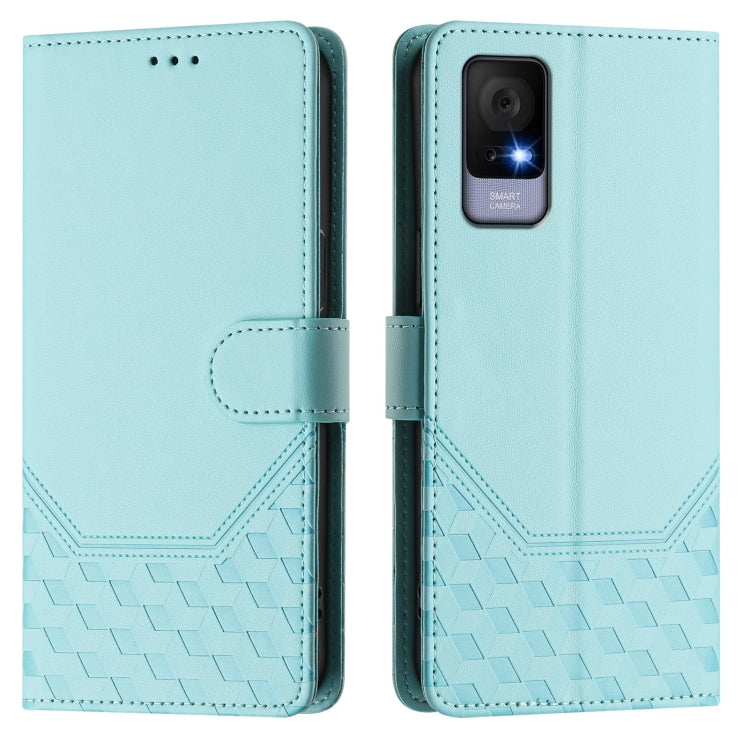 For TCL 405 / 406 / 408 Honeycomb Embossing RFID Leather Phone Case