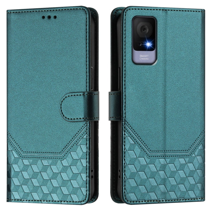 For TCL 405 / 406 / 408 Honeycomb Embossing RFID Leather Phone Case