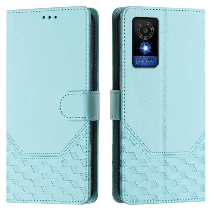 For TCL 501 Honeycomb Embossing RFID Leather Phone Case