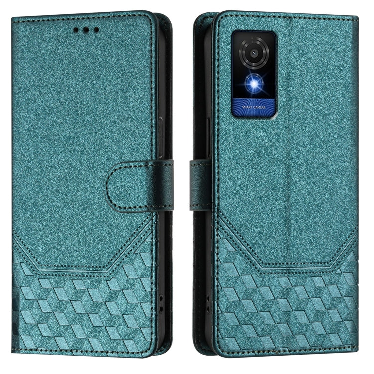For TCL 501 Honeycomb Embossing RFID Leather Phone Case