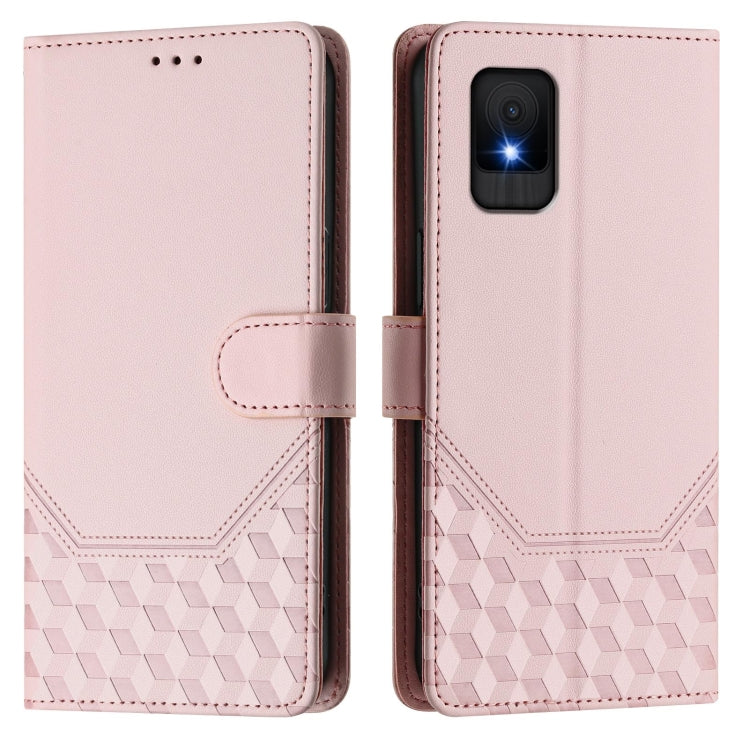 For TCL 502 Honeycomb Embossing RFID Leather Phone Case