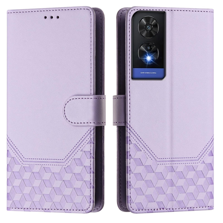 For TCL 505 Honeycomb Embossing RFID Leather Phone Case