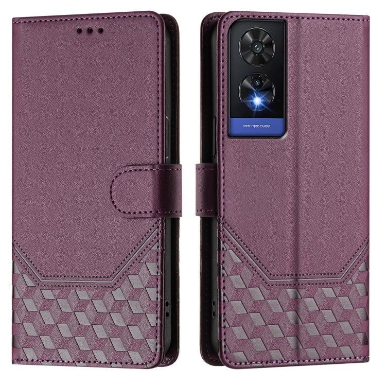 For TCL 505 Honeycomb Embossing RFID Leather Phone Case