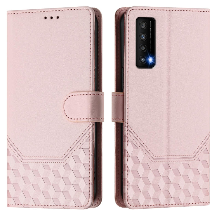 For TCL Stylus 5G Honeycomb Embossing RFID Leather Phone Case