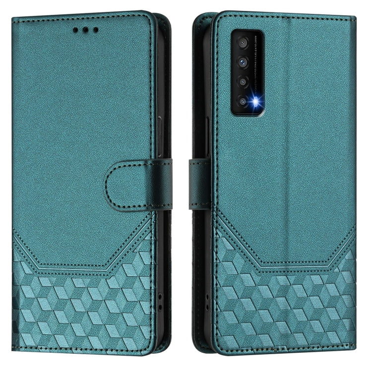 For TCL Stylus 5G Honeycomb Embossing RFID Leather Phone Case