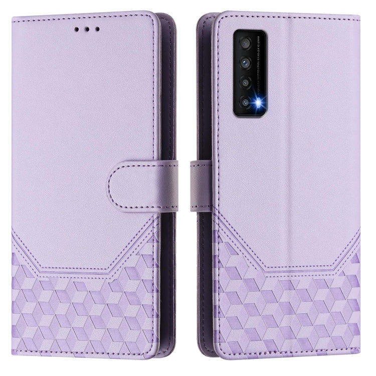 For TCL Stylus 5G Honeycomb Embossing RFID Leather Phone Case