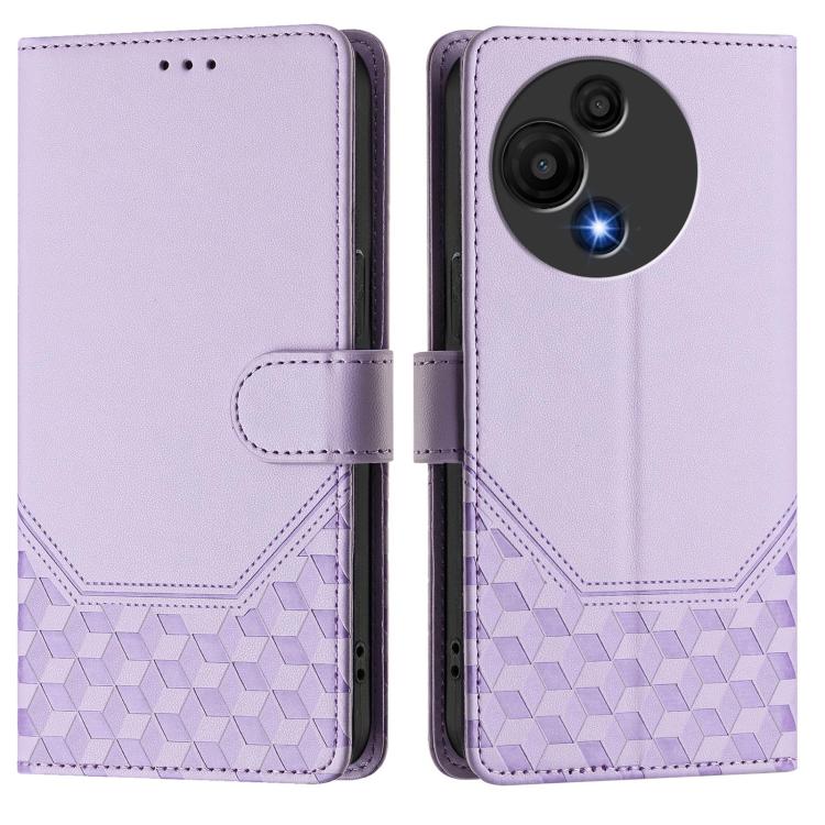 For TCL 605 / 60 SE Honeycomb Embossing RFID Leather Phone Case