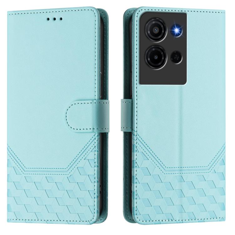 For TCL K32 5G / K33 5G Honeycomb Embossing RFID Leather Phone Case