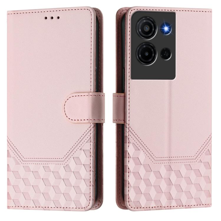 For TCL K32 5G / K33 5G Honeycomb Embossing RFID Leather Phone Case