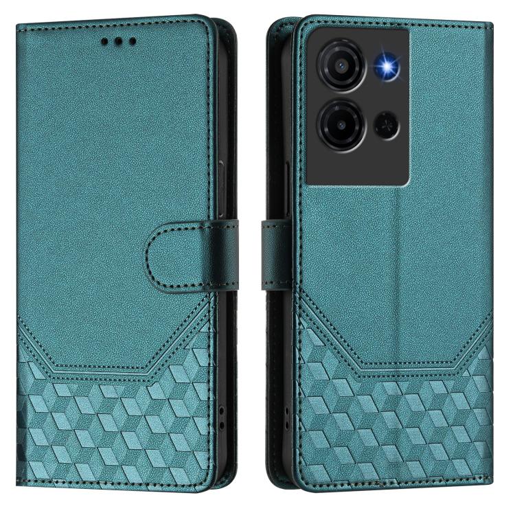 For TCL K32 5G / K33 5G Honeycomb Embossing RFID Leather Phone Case