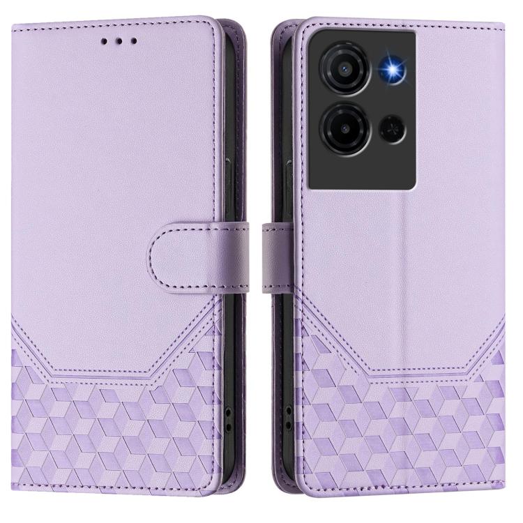 For TCL K32 5G / K33 5G Honeycomb Embossing RFID Leather Phone Case