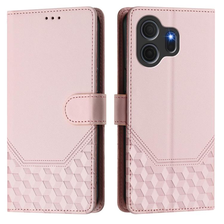 For TCL Nxtpaper 70 Pro 5G Honeycomb Embossing RFID Leather Phone Case