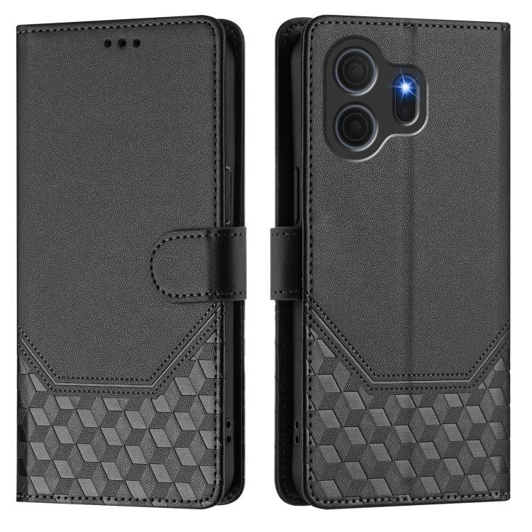 For TCL Nxtpaper 70 Pro 5G Honeycomb Embossing RFID Leather Phone Case