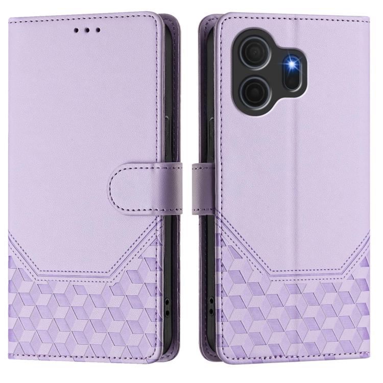 For TCL Nxtpaper 70 Pro 5G Honeycomb Embossing RFID Leather Phone Case