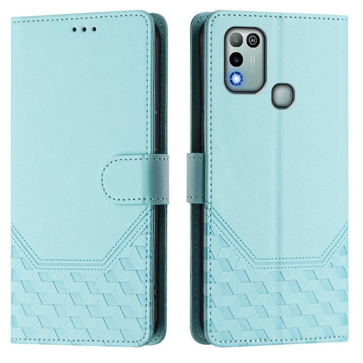 For Infinix Hot 10 Play / Hot 11 Play Honeycomb Embossing RFID Leather Phone Case