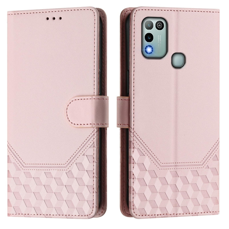 For Infinix Hot 10 Play / Hot 11 Play Honeycomb Embossing RFID Leather Phone Case