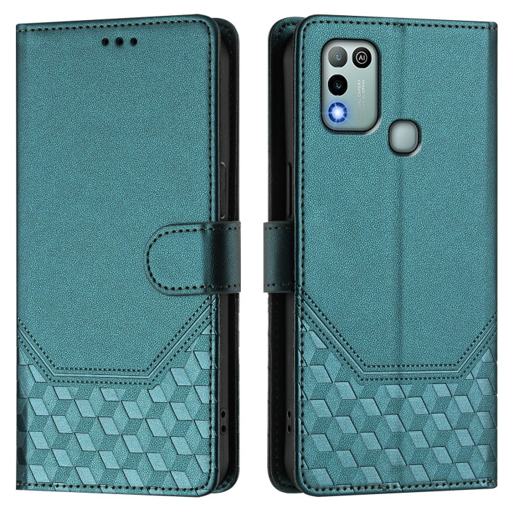 For Infinix Hot 10 Play / Hot 11 Play Honeycomb Embossing RFID Leather Phone Case