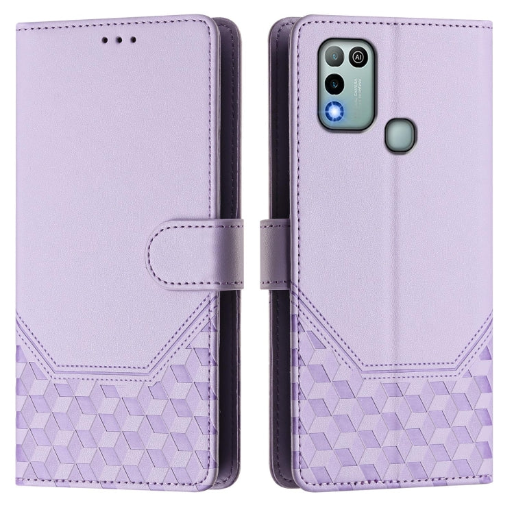 For Infinix Hot 10 Play / Hot 11 Play Honeycomb Embossing RFID Leather Phone Case