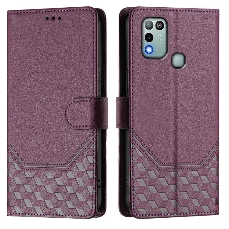 For Infinix Hot 10 Play / Hot 11 Play Honeycomb Embossing RFID Leather Phone Case