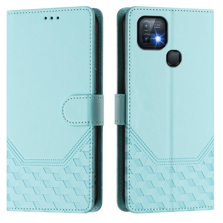 For Infinix Hot 10i Honeycomb Embossing RFID Leather Phone Case