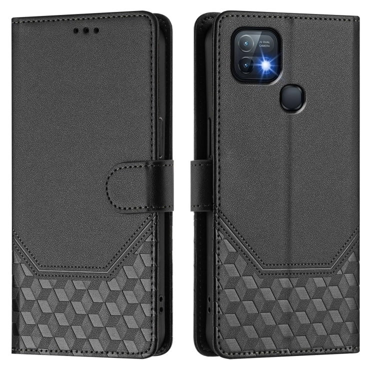For Infinix Hot 10i Honeycomb Embossing RFID Leather Phone Case