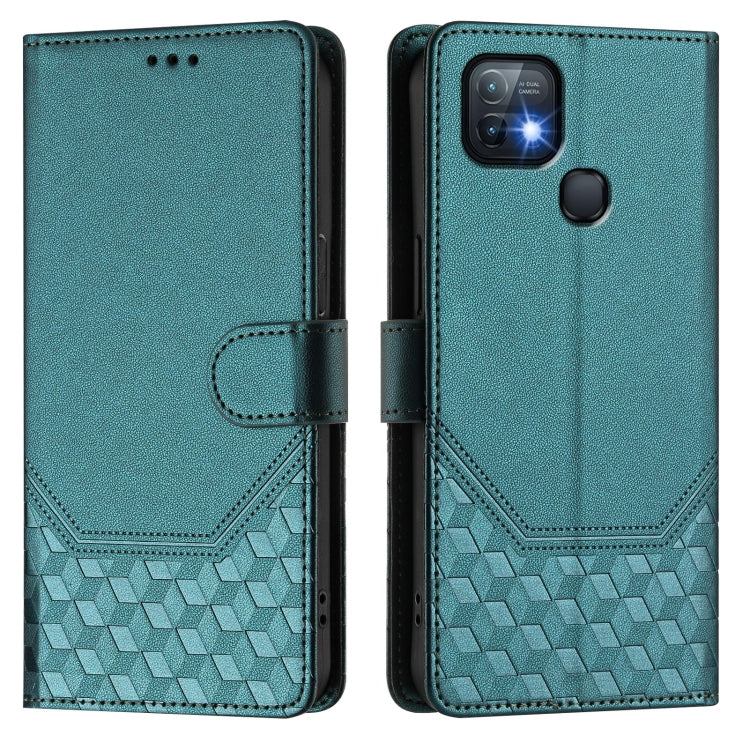 For Infinix Hot 10i Honeycomb Embossing RFID Leather Phone Case