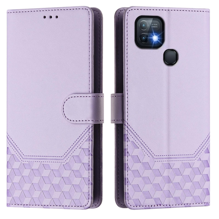 For Infinix Hot 10i Honeycomb Embossing RFID Leather Phone Case