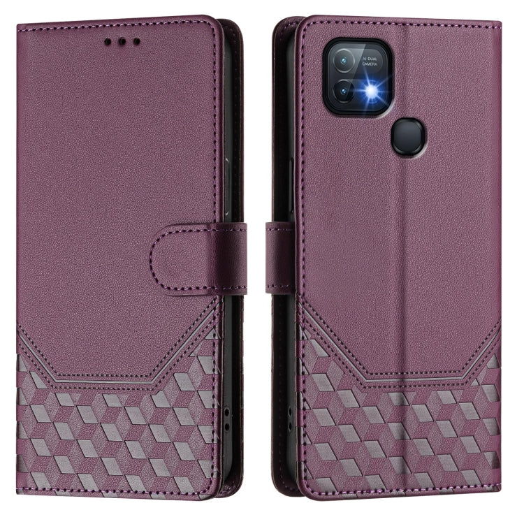 For Infinix Hot 10i Honeycomb Embossing RFID Leather Phone Case