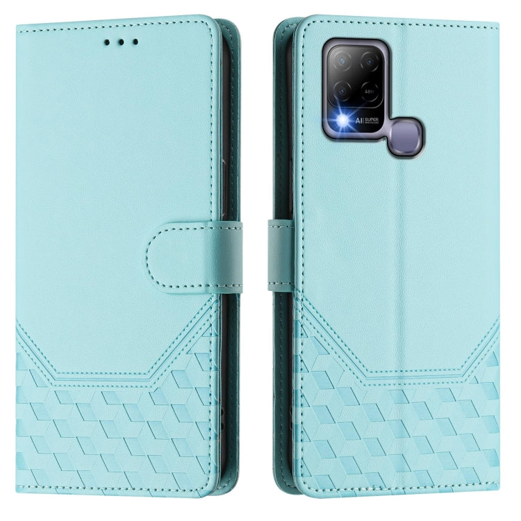 For Infinix Hot 10T / Hot 10S Honeycomb Embossing RFID Leather Phone Case