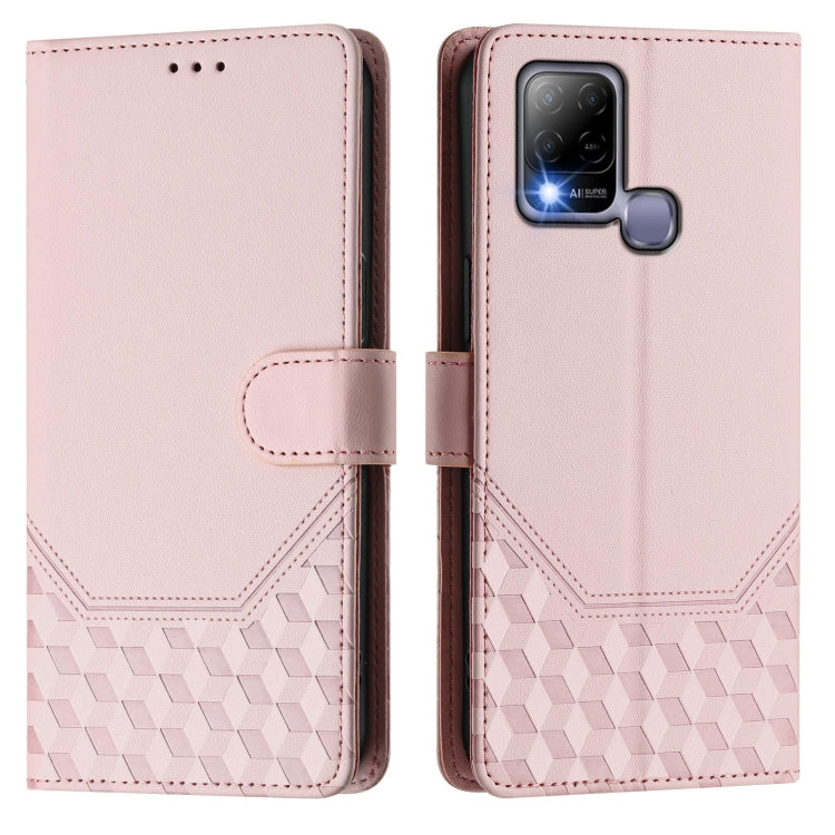 For Infinix Hot 10T / Hot 10S Honeycomb Embossing RFID Leather Phone Case