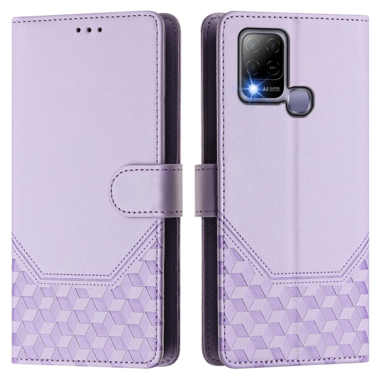 For Infinix Hot 10T / Hot 10S Honeycomb Embossing RFID Leather Phone Case
