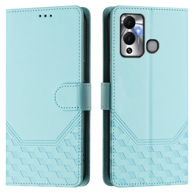 For Infinix Hot 12 Play Honeycomb Embossing RFID Leather Phone Case