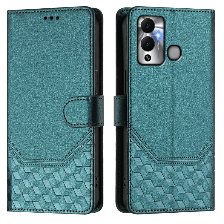 For Infinix Hot 12 Play Honeycomb Embossing RFID Leather Phone Case