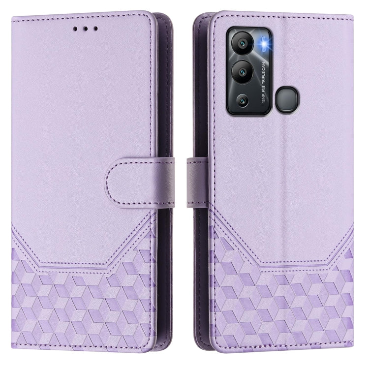For Infinix Hot 12i / Hot 20i Honeycomb Embossing RFID Leather Phone Case