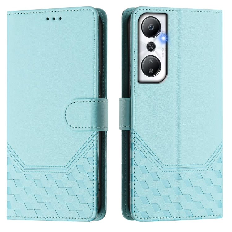 For Infinix Hot 20 4G Honeycomb Embossing RFID Leather Phone Case