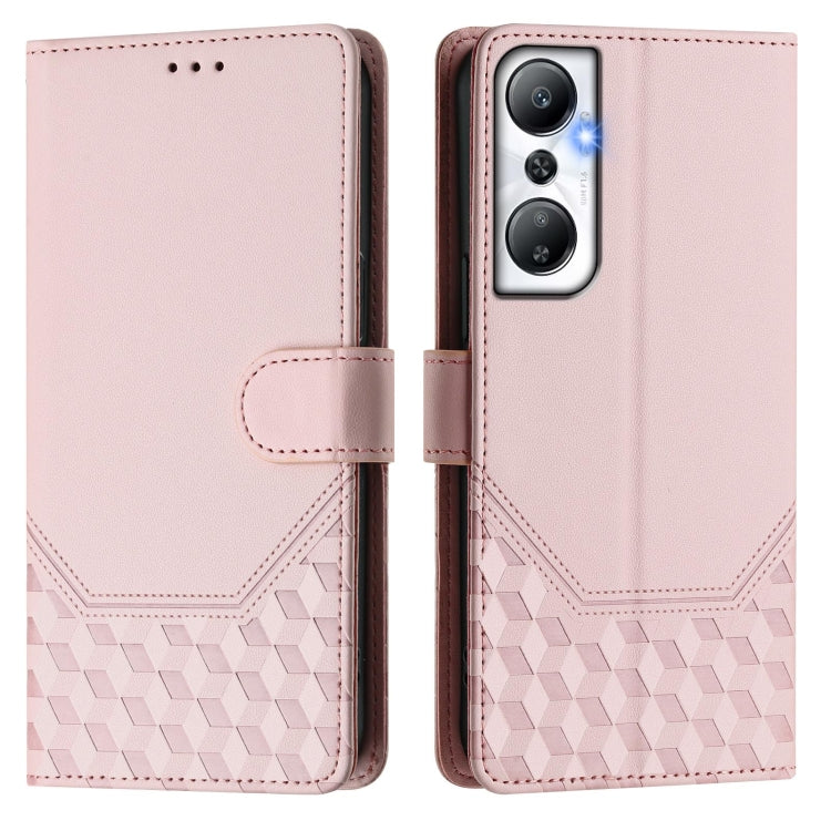For Infinix Hot 20 4G Honeycomb Embossing RFID Leather Phone Case