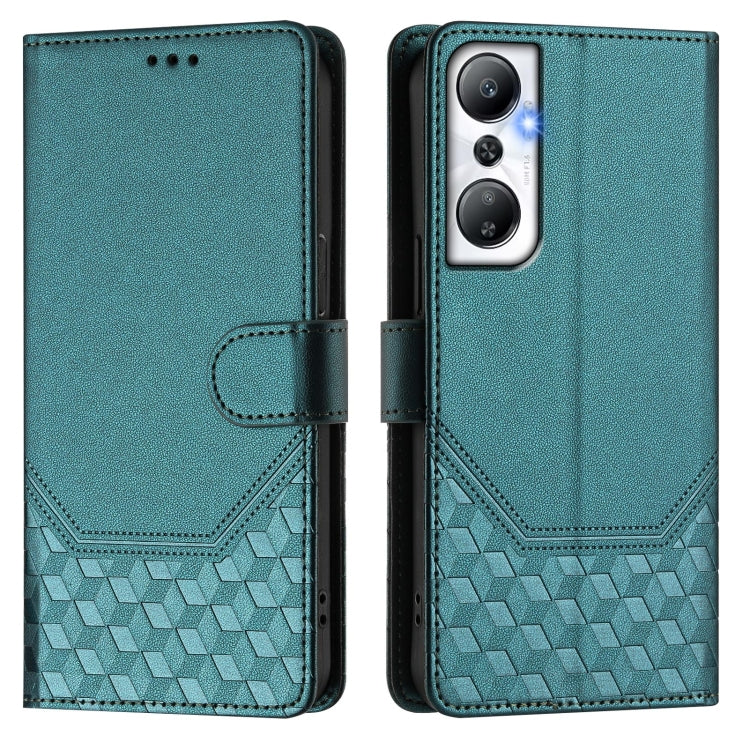 For Infinix Hot 20 4G Honeycomb Embossing RFID Leather Phone Case