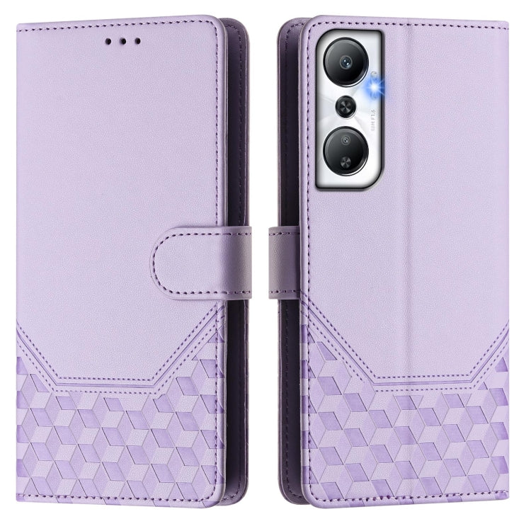 For Infinix Hot 20 4G Honeycomb Embossing RFID Leather Phone Case