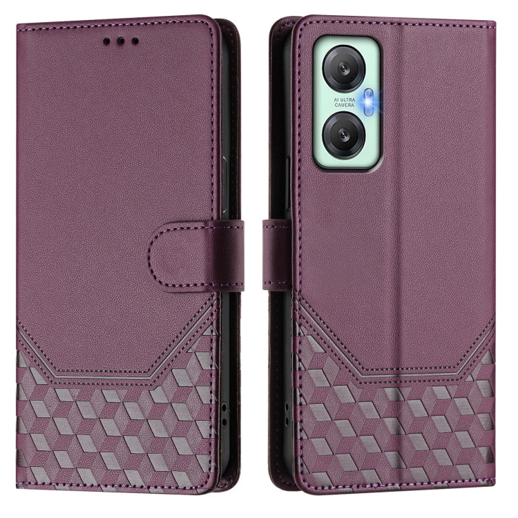 For Infinix Hot 20 5G Honeycomb Embossing RFID Leather Phone Case