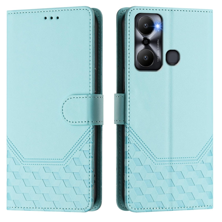 For Infinix Hot 20 Play Honeycomb Embossing RFID Leather Phone Case
