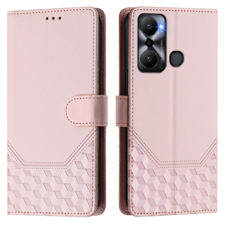 For Infinix Hot 20 Play Honeycomb Embossing RFID Leather Phone Case