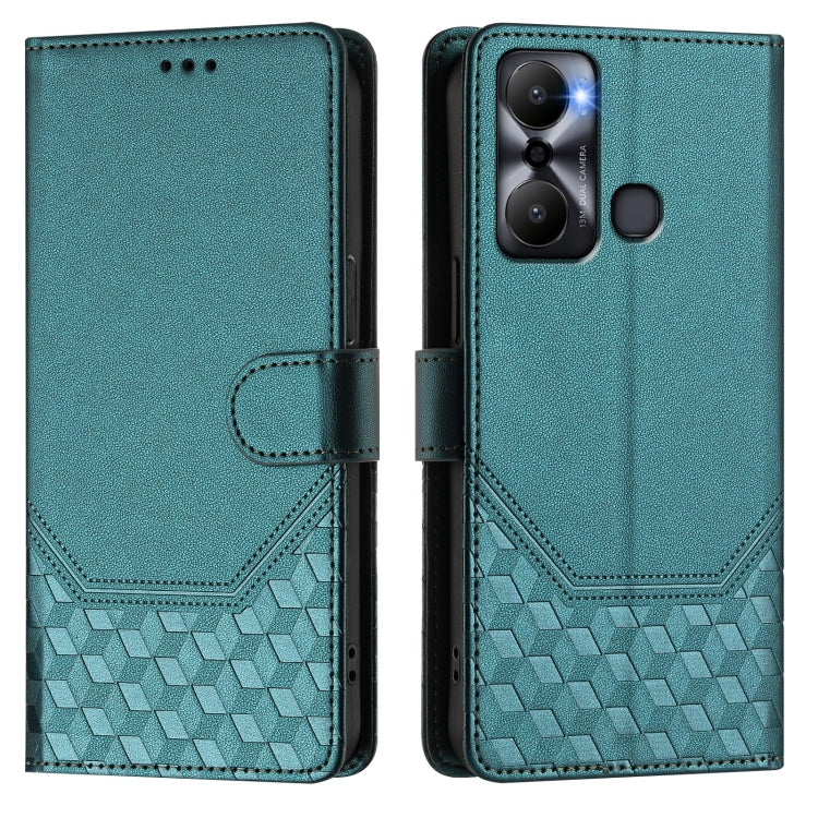 For Infinix Hot 20 Play Honeycomb Embossing RFID Leather Phone Case