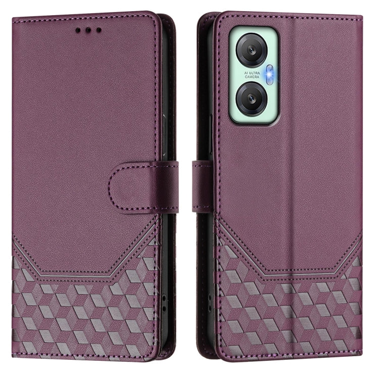 For Infinix Hot 20S / Hot 20 Pro Honeycomb Embossing RFID Leather Phone Case