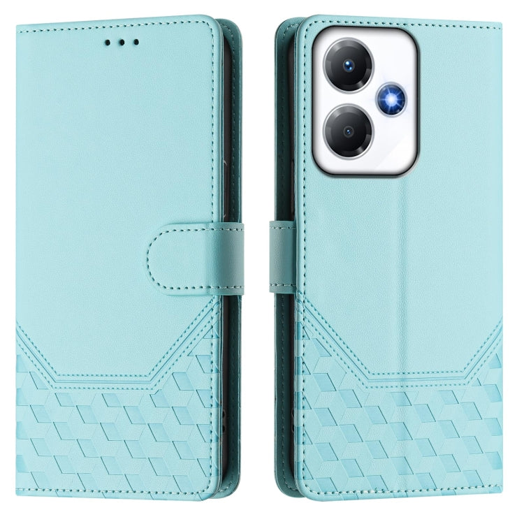 For Infinix Hot 30 Play 4G / NFC Honeycomb Embossing RFID Leather Phone Case