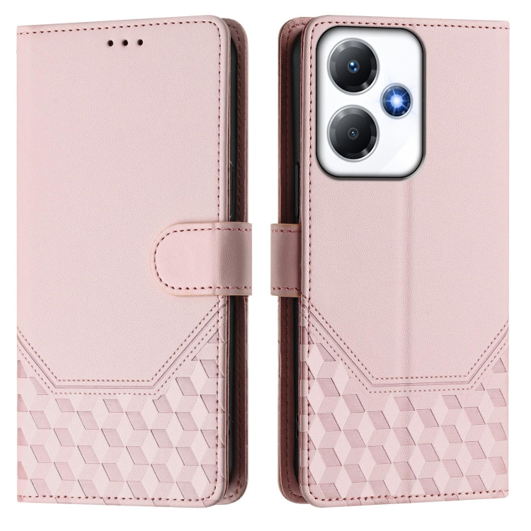 For Infinix Hot 30 Play 4G / NFC Honeycomb Embossing RFID Leather Phone Case