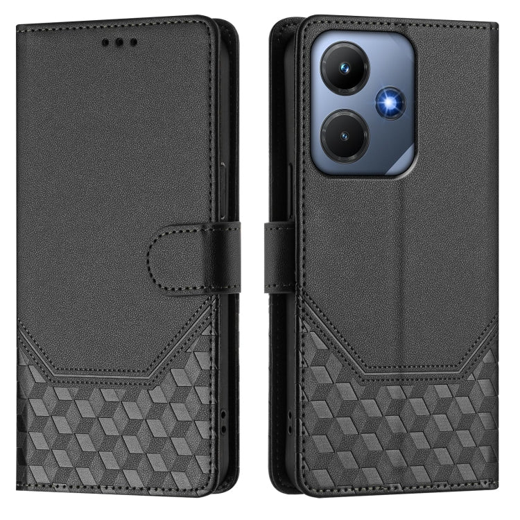 For Infinix Hot 30i Honeycomb Embossing RFID Leather Phone Case