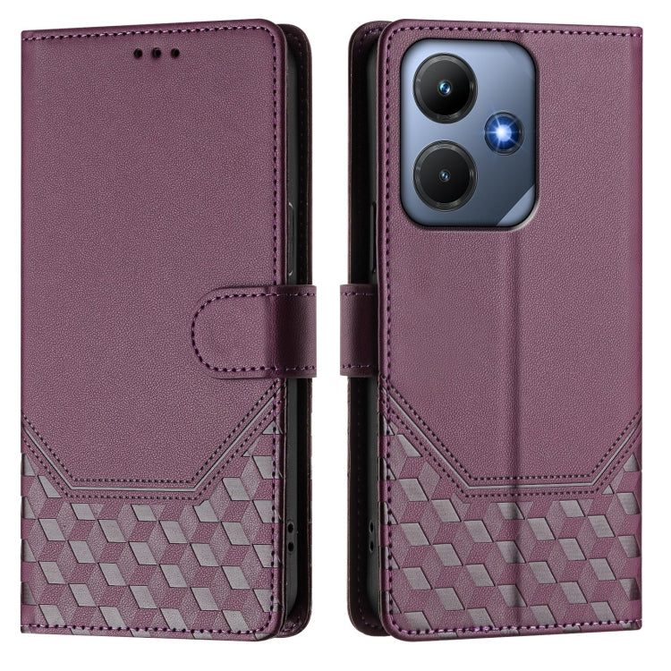 For Infinix Hot 30i Honeycomb Embossing RFID Leather Phone Case