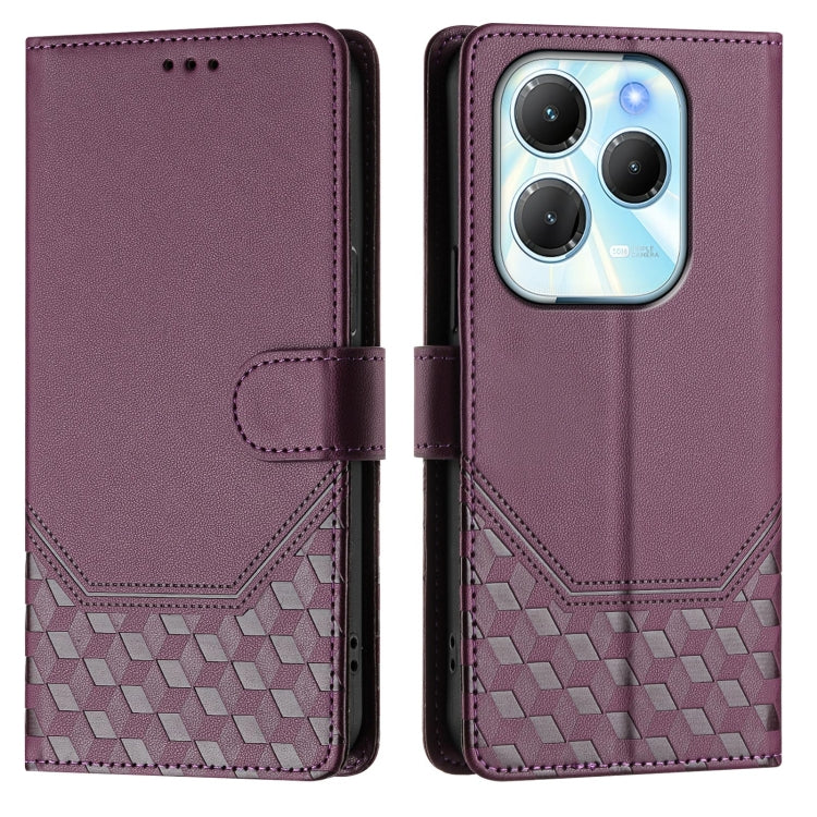 For Infinix Hot 40 4G / Hot 40 Pro 4G Honeycomb Embossing RFID Leather Phone Case