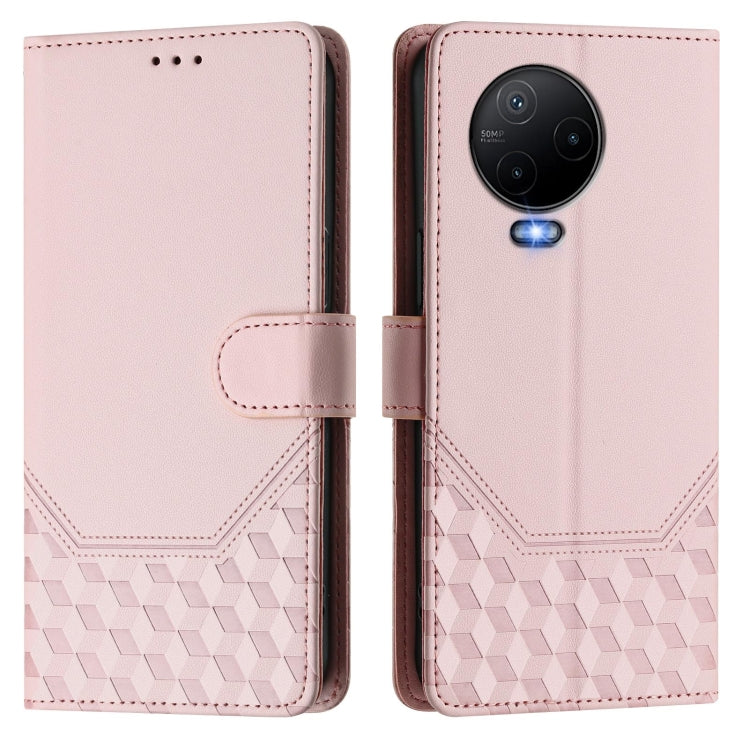 For Infinix Note 12 4G / Note 12 Pro 4G Honeycomb Embossing RFID Leather Phone Case